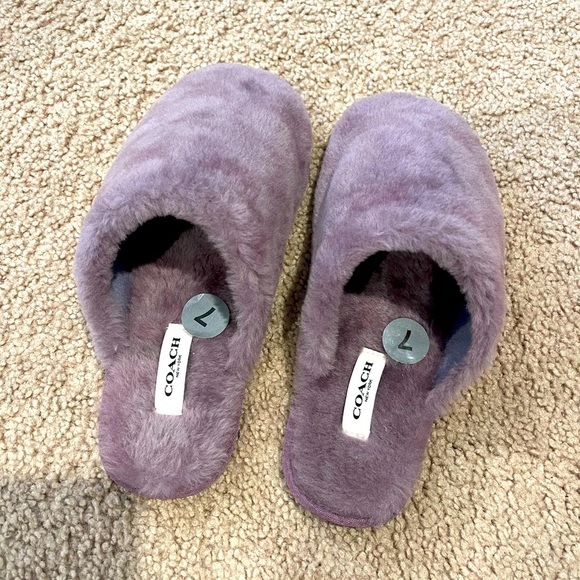 Women's vintage COACH slip-on purple slipper - Picture 1 of 6